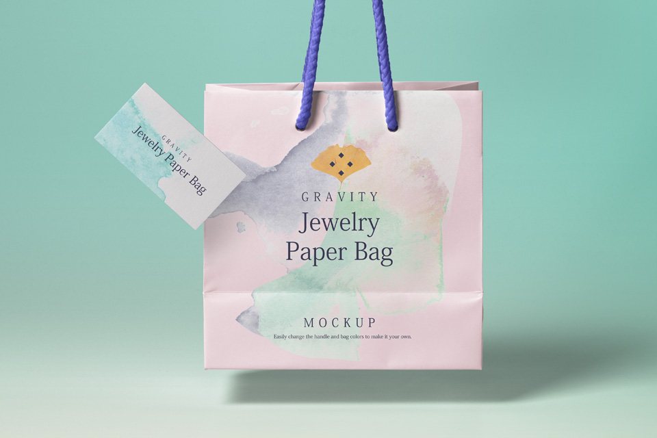 Front View Gravity Shopping Bag Mockup - Free Download