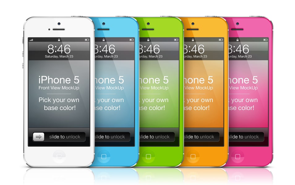 Download IPhone 5 Front View MockUp - Free Download