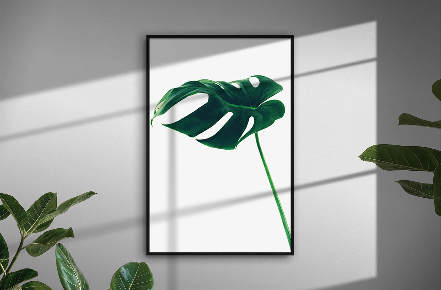 Download Minimalist Greeny Leaf Wall Art Poster Design - Free Download