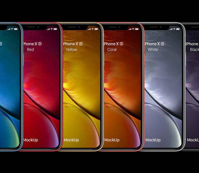 Download Multicolor iPhone XR Mockup - Free Download