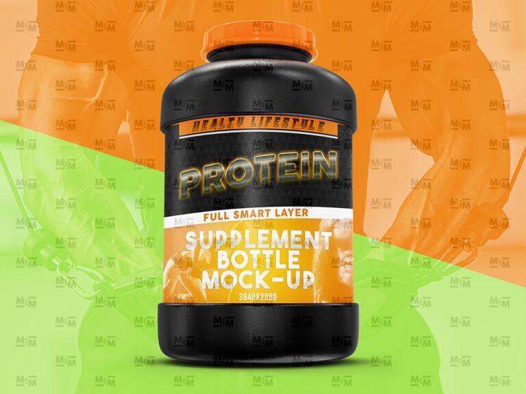 Download Free Supplement Bottle PSD Mockup - Free Download