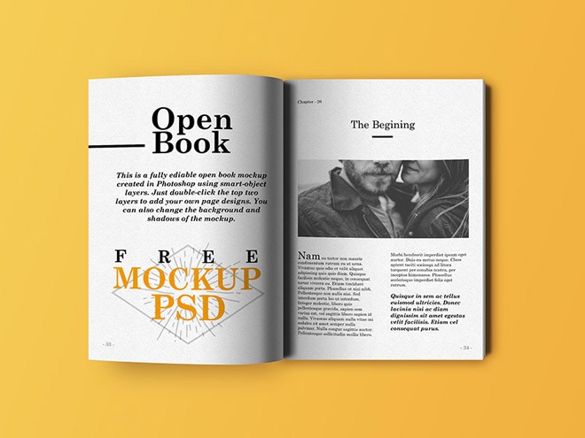 Download Realistic Open Book Mockup PSD - Free Download