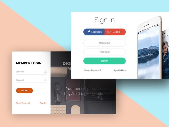 Sign Up And Sign In Forms Psd Free Download