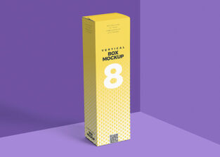 Download Vertical Box Mockup for Cardboard - Free Download