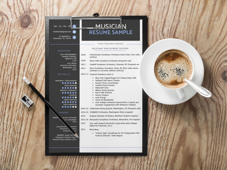 Free Musician Resume Template - Free Download