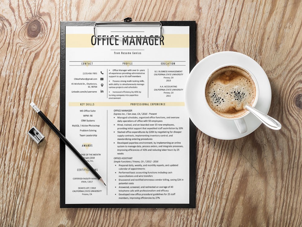 Free Office Manager Resume Template Free Download