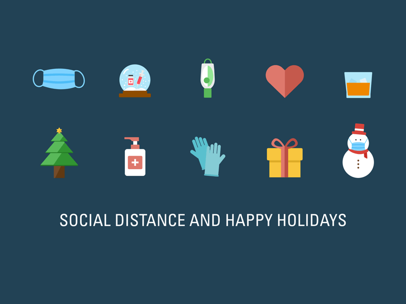 Social Distancing Christmas Icons - Free Download