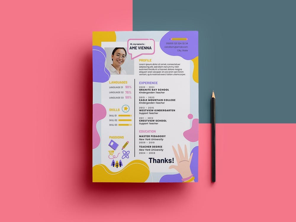 Free Kindergarten Teacher Resume Template - Free Download