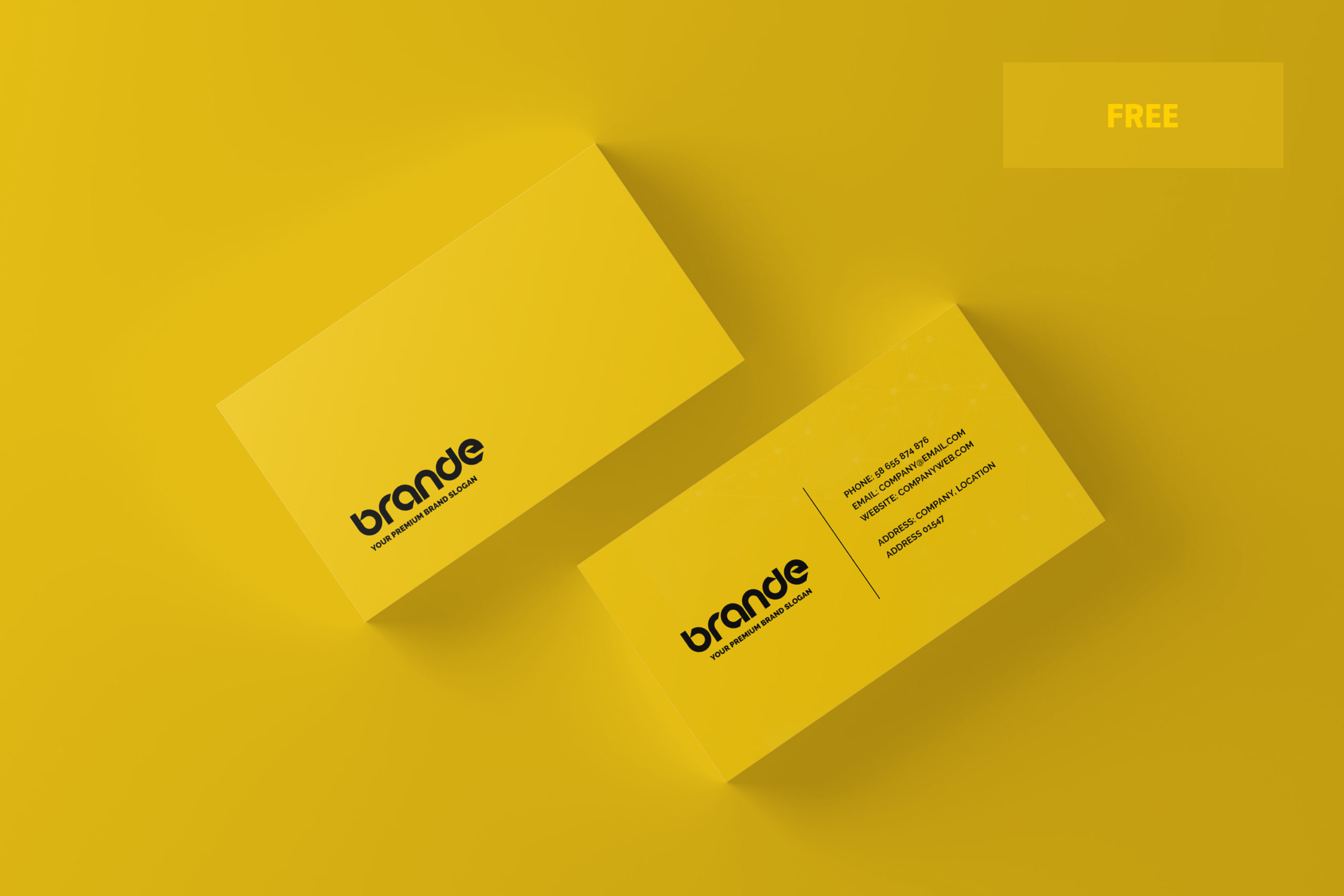 Download Yellow Business Card Mockup Free Download