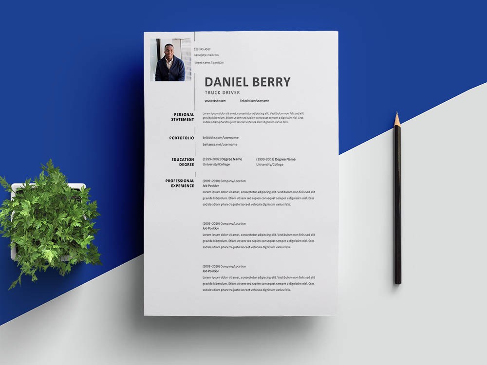 Driver Resume Template Free Download