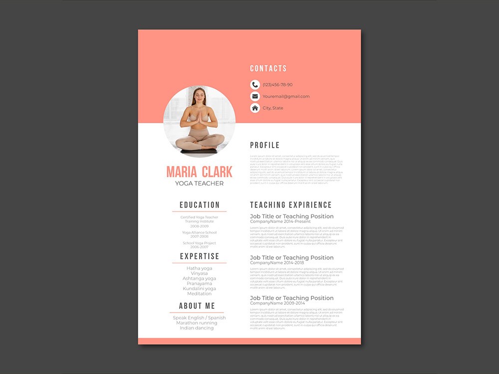 Resume Template For Teachers Free Download