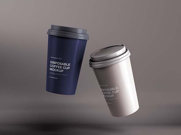 Download Disposable Twin Coffee Cup Mockup Free Download