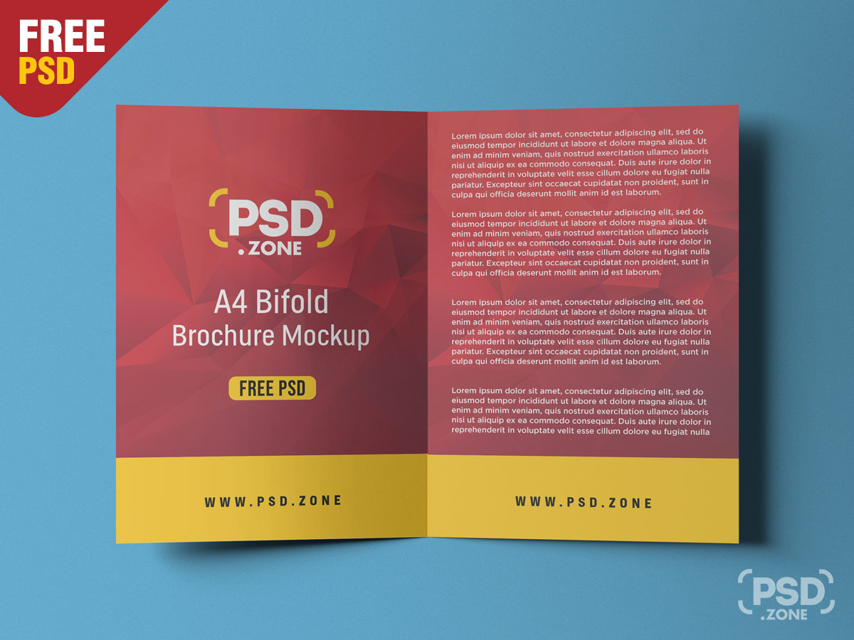 Download A4 Bifold Brochure Mockup Psd Left And Right Free Download