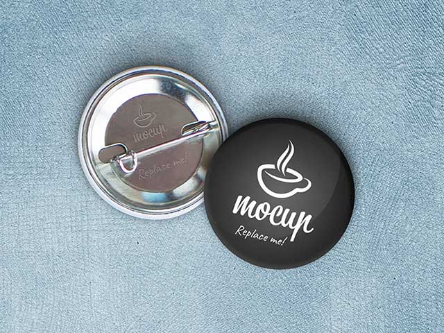 Download Pin Button Badge Mockup In Realistic Environment Free Download