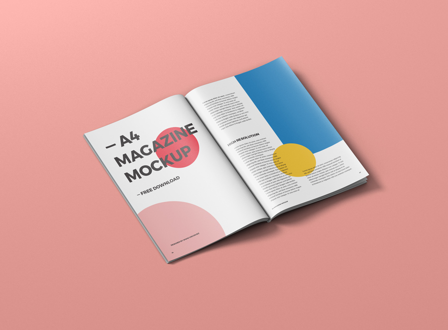 Open A4 Magazine Mockup Psd Free Download
